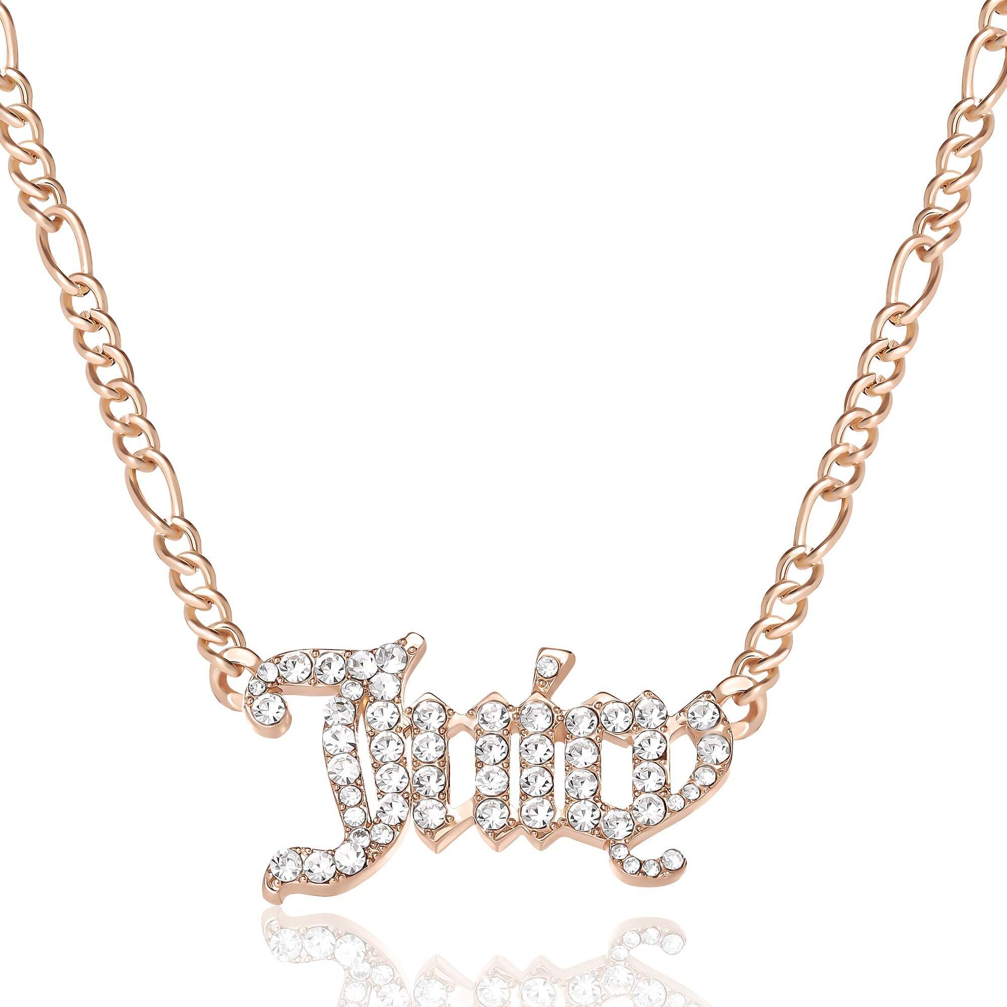 Juicy Script Crystal Chain Necklace