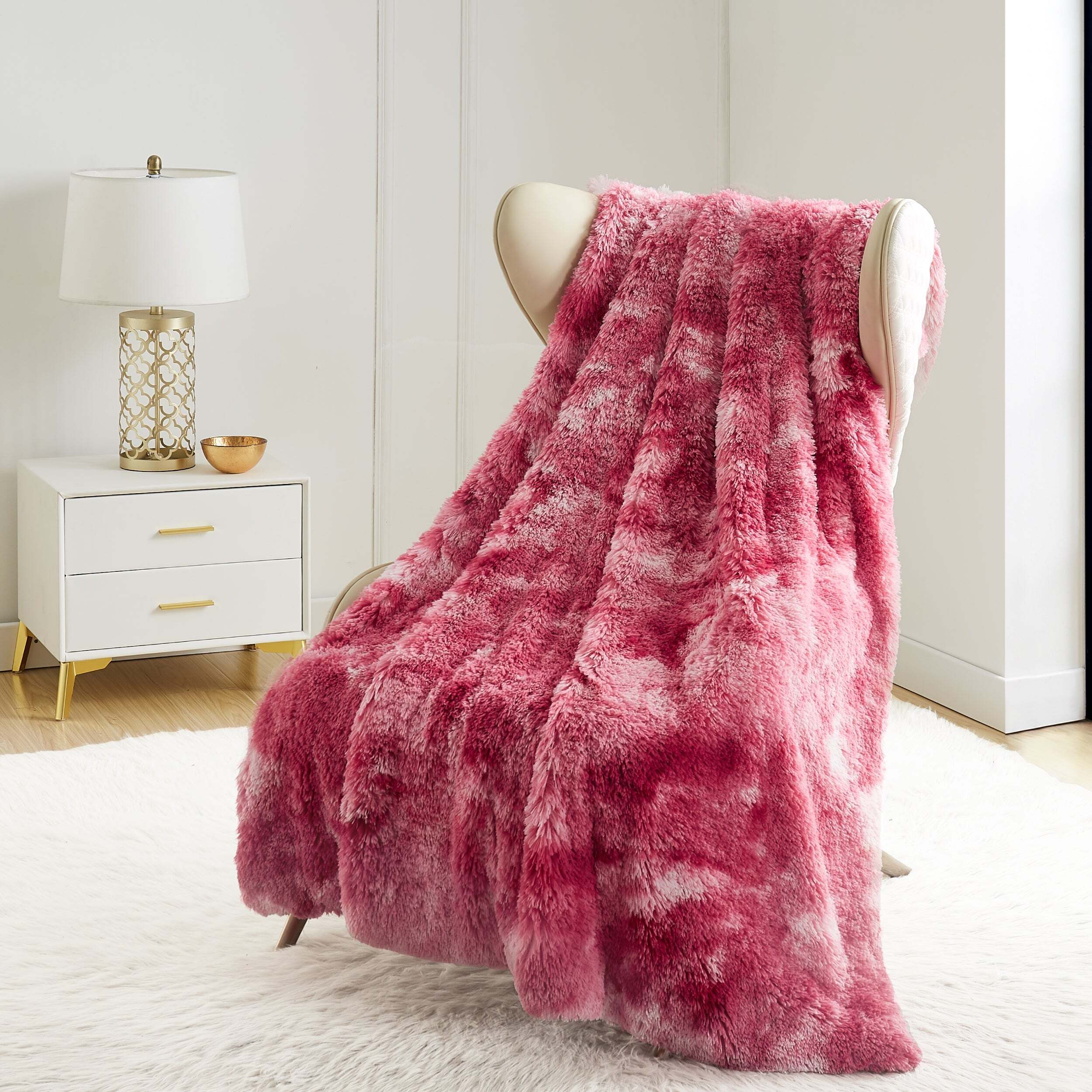 Shaggy Faux Fur Plush Blanket