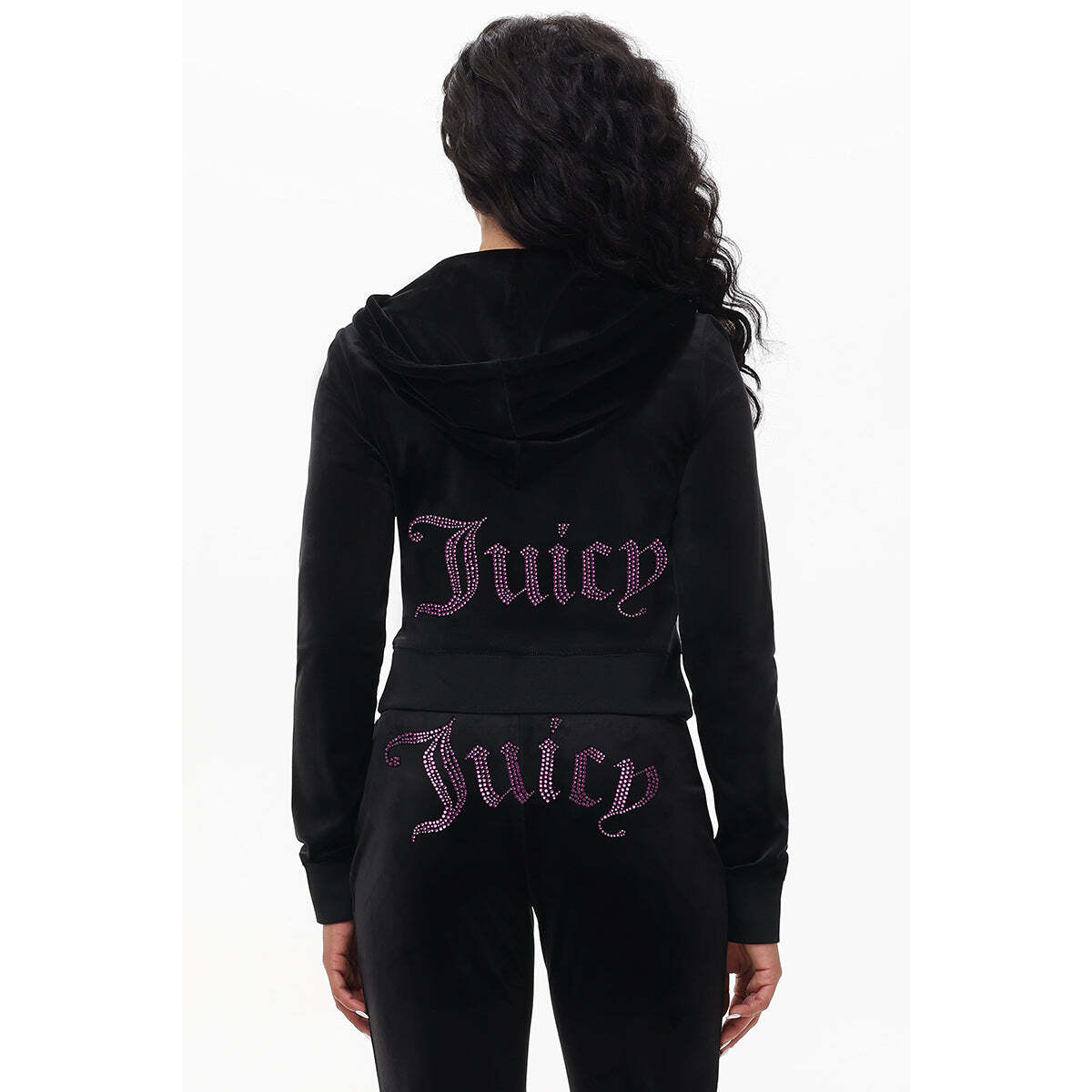 Technicolor Customizable Big Bling Velour Hoodie