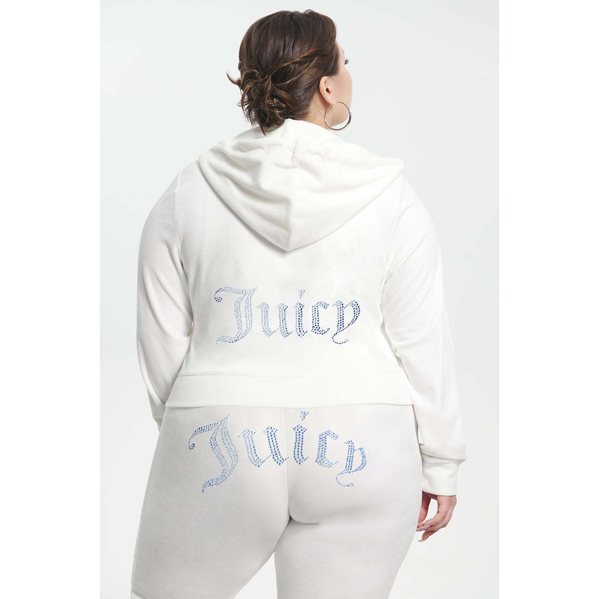 Plus-Size Technicolor Customizable Big Bling Velour Hoodie