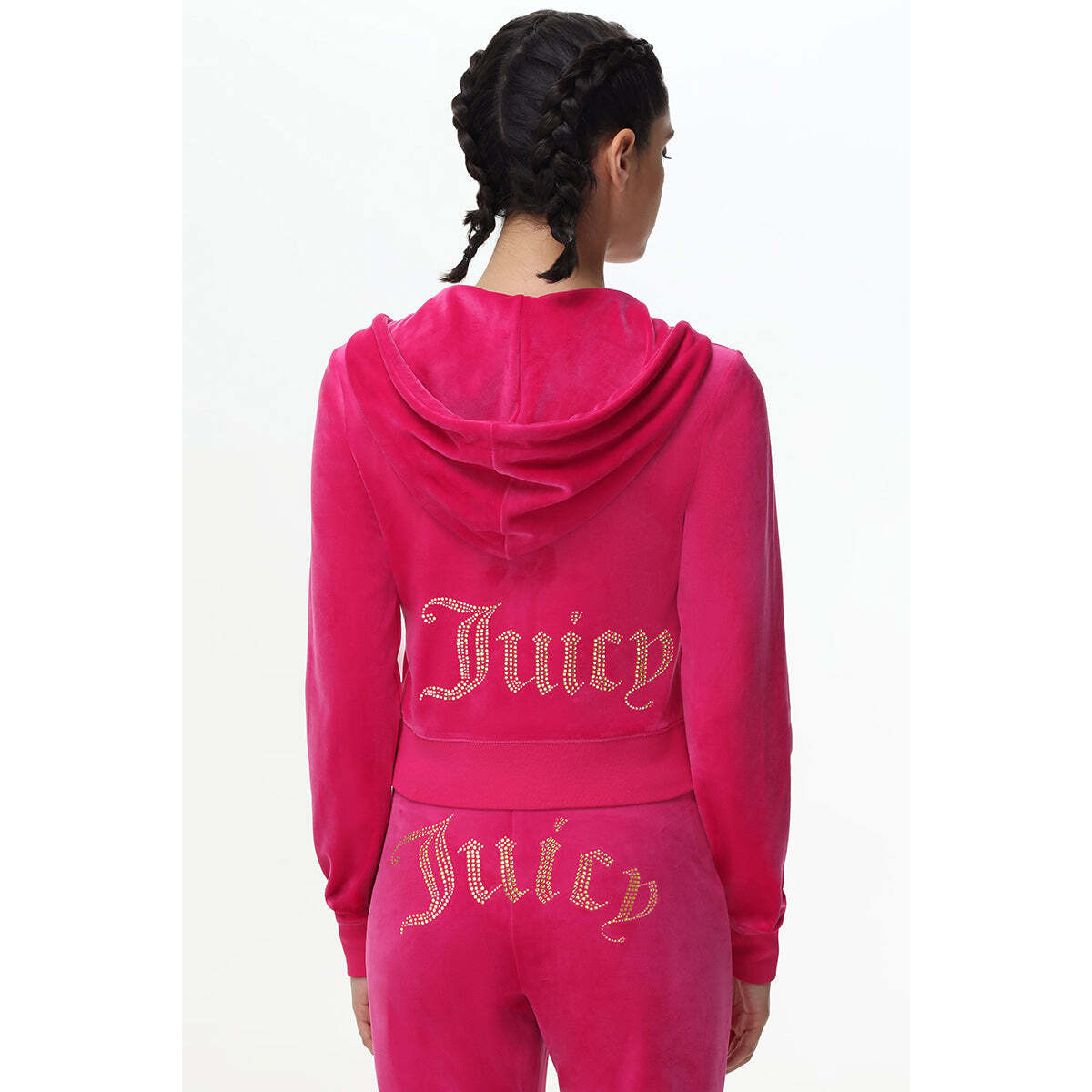 Technicolor Customizable Big Bling Velour Hoodie