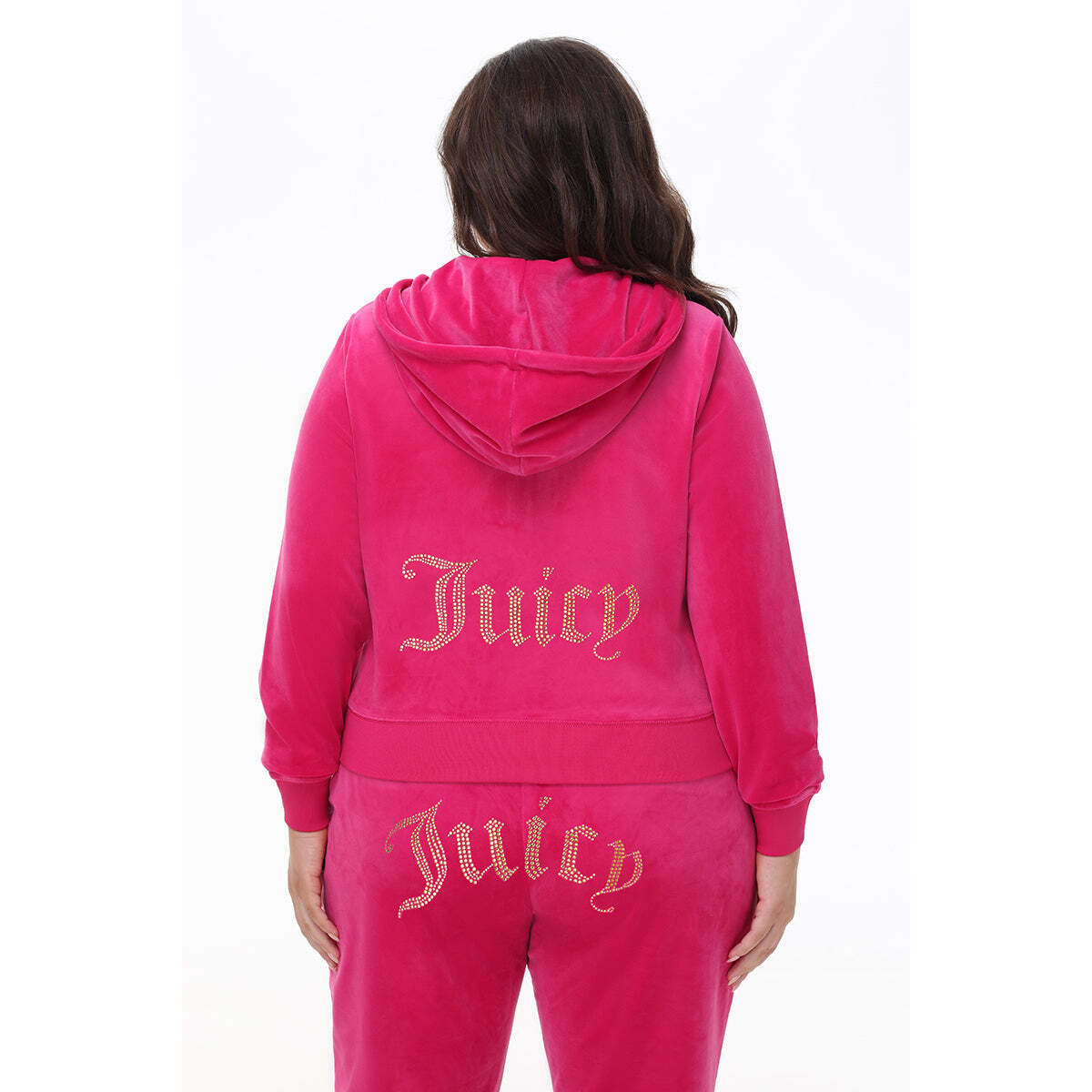 Plus-Size Technicolor Customizable Big Bling Velour Hoodie