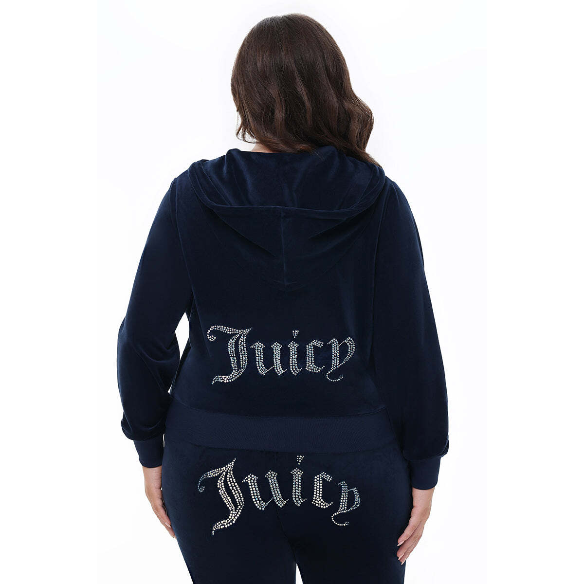 Plus-Size Technicolor Customizable Big Bling Velour Hoodie