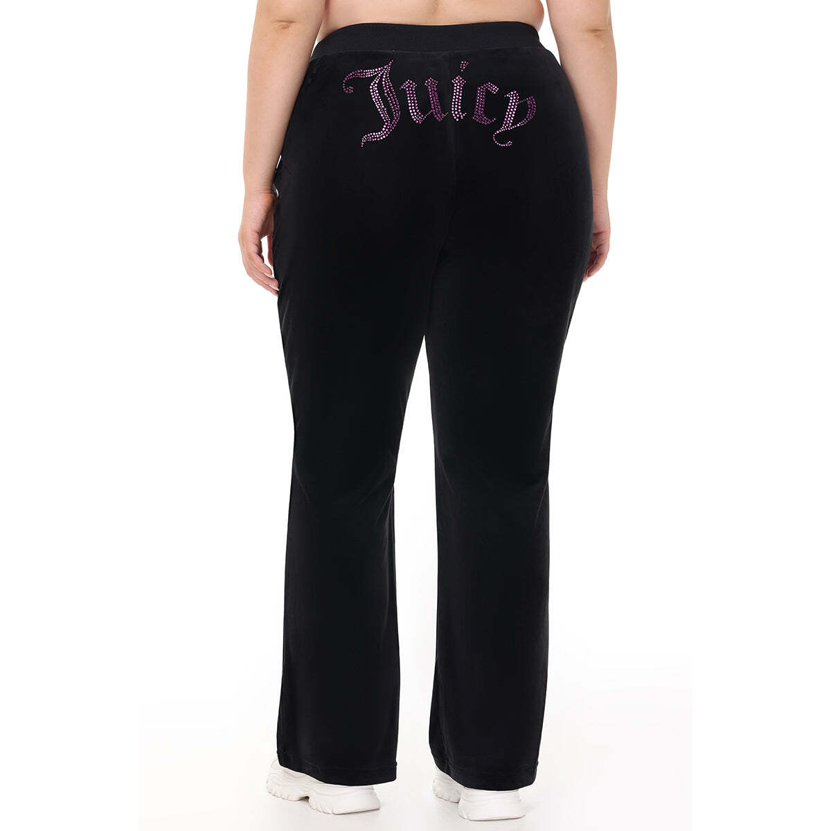 Plus-Size Technicolor Customizable Big Bling Velour Track Pants