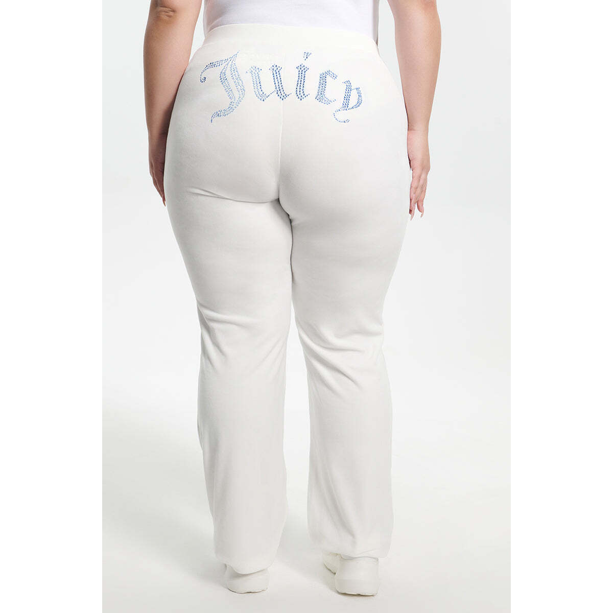 Plus-Size Technicolor Customizable Big Bling Velour Track Pants