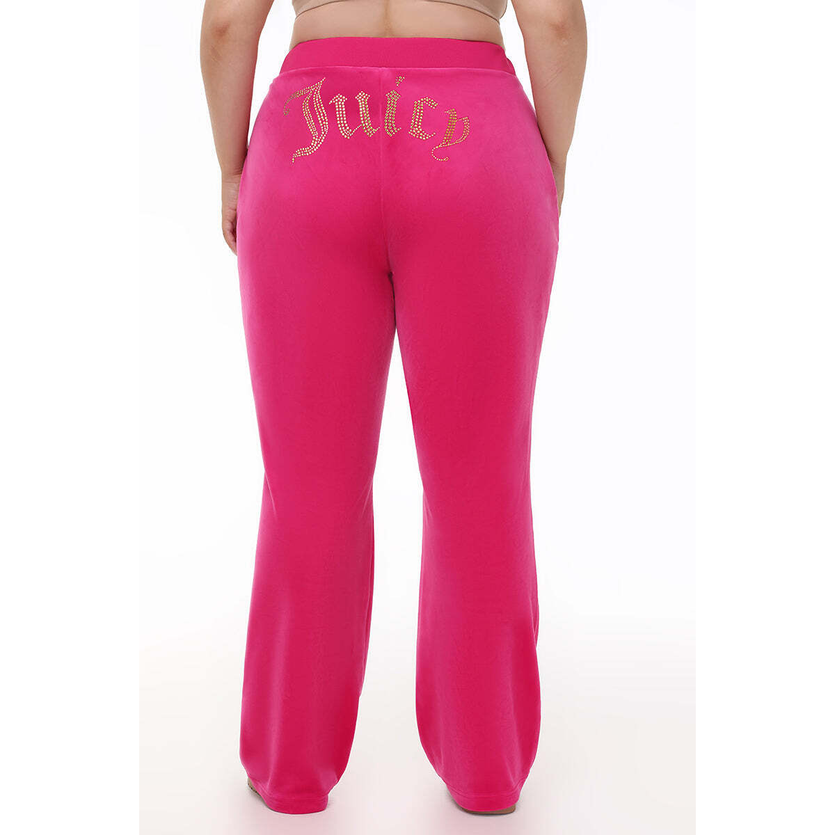 Plus-Size Technicolor Customizable Big Bling Velour Track Pants