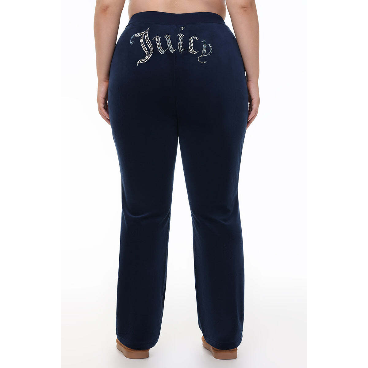 Plus-Size Technicolor Customizable Big Bling Velour Track Pants