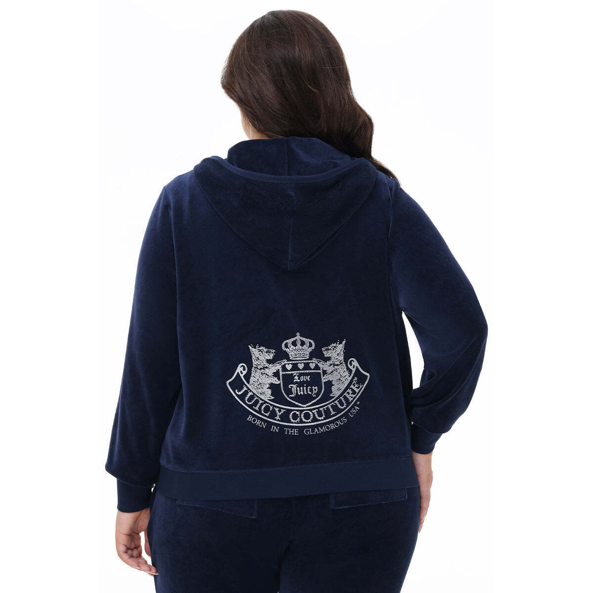 Plus-Size Scottie Cotton Velour Hoodie