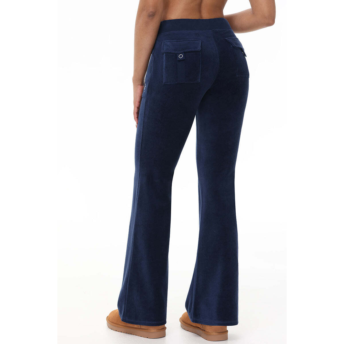 Hollywood Scottie Snap Pocket Cotton Velour Track Pants