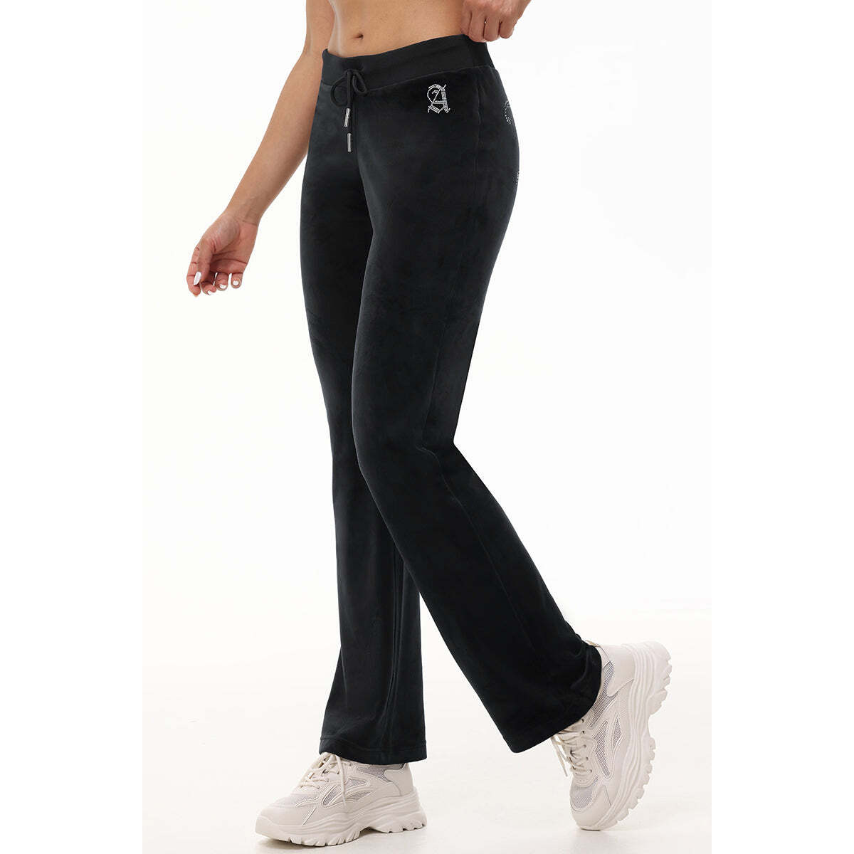 Custom Initial OG Big Bling Velour Track Pants