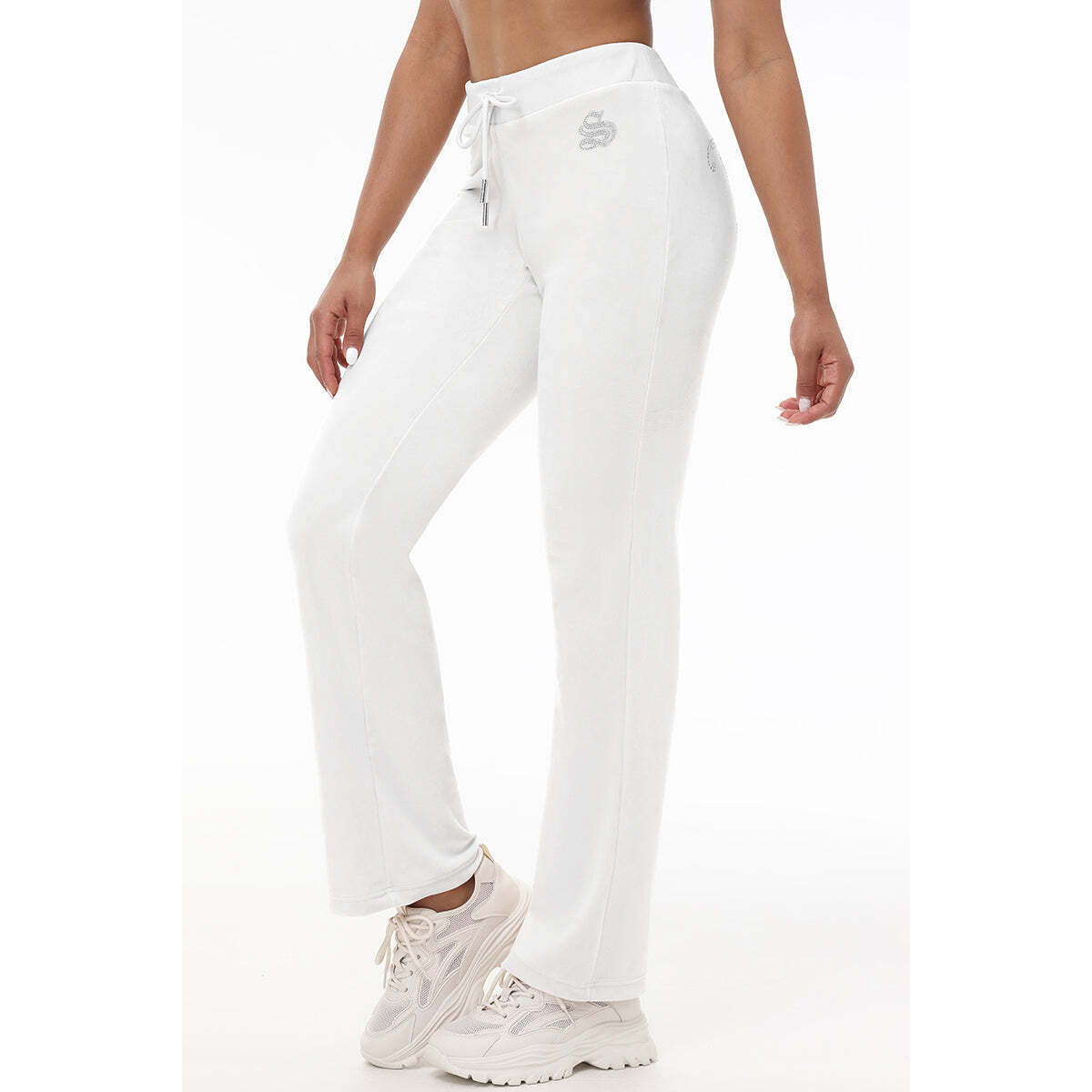 Custom Initial OG Big Bling Velour Track Pants