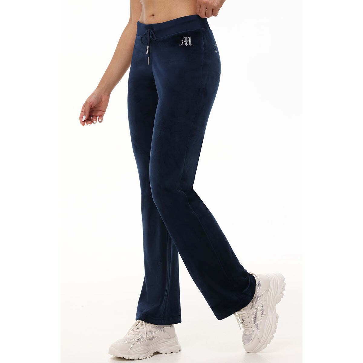 Custom Initial OG Big Bling Velour Track Pants