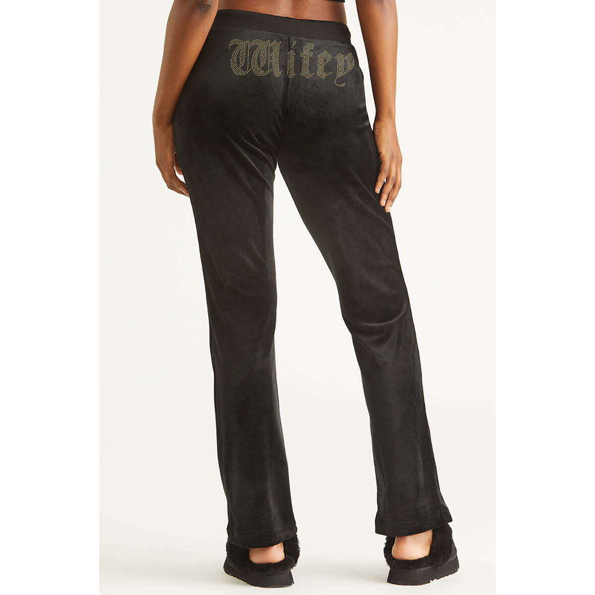 Wifey Customizable Big Bling Velour Track Pants