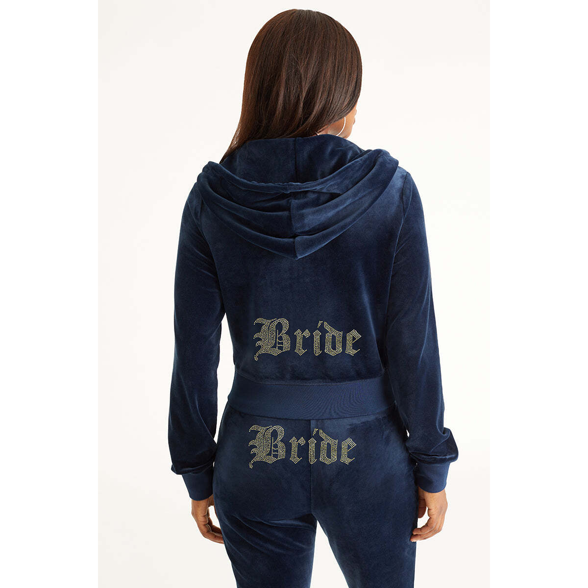 Bride Customizable Big Bling Velour Hoodie