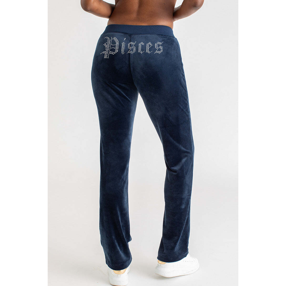 Pisces Customizable Big Bling Velour Track Pants
