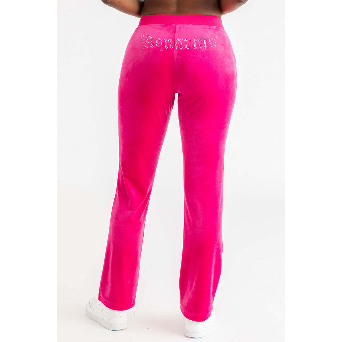 Aquarius Customizable Big Bling Velour Track Pants