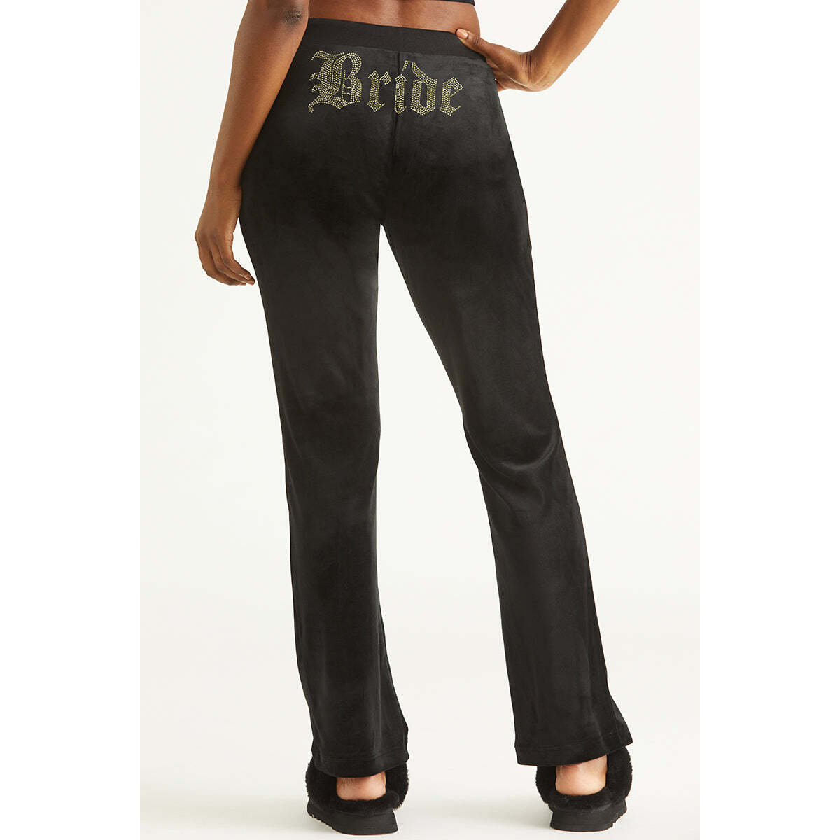 Bride Customizable Big Bling Velour Track Pants