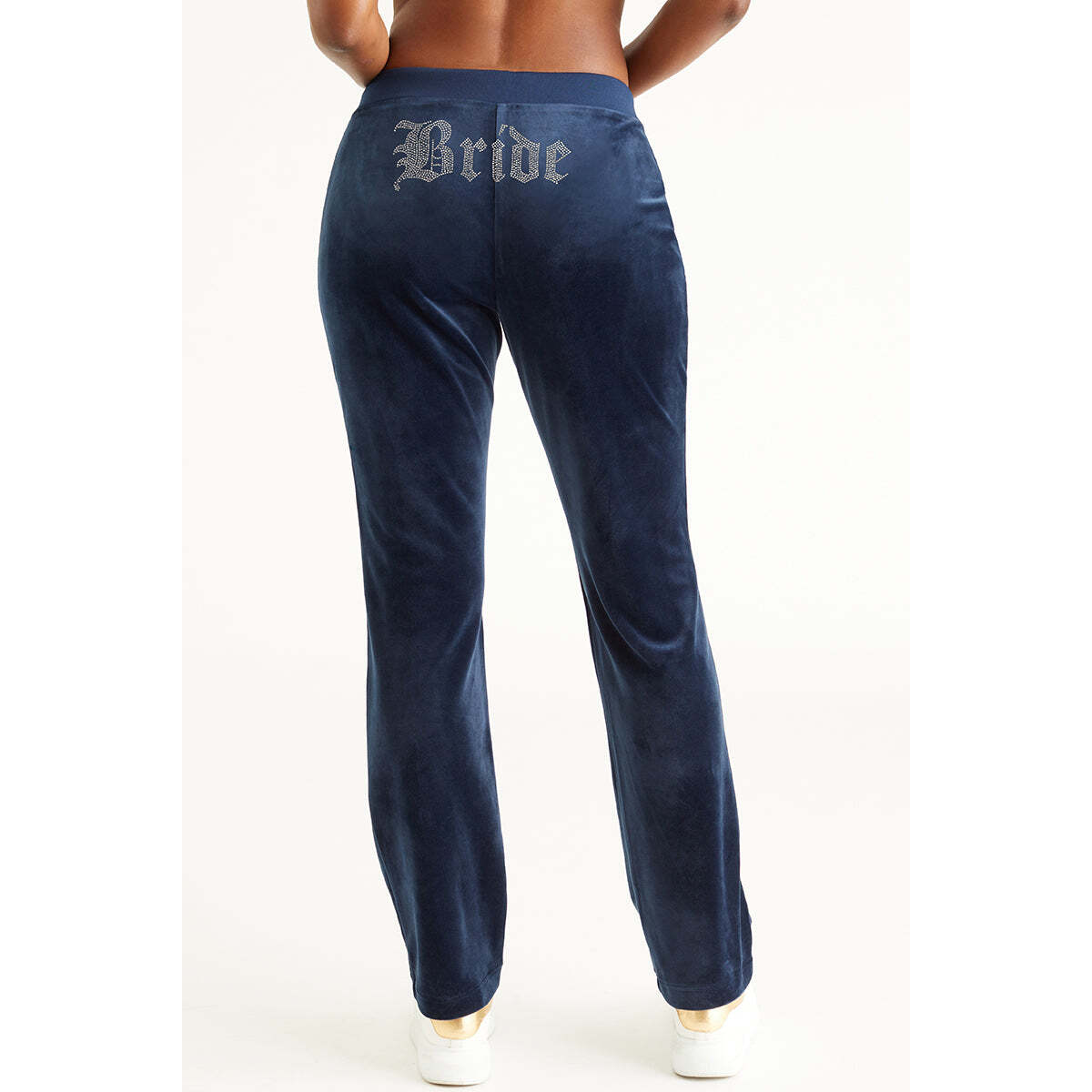 Bride Customizable Big Bling Velour Track Pants