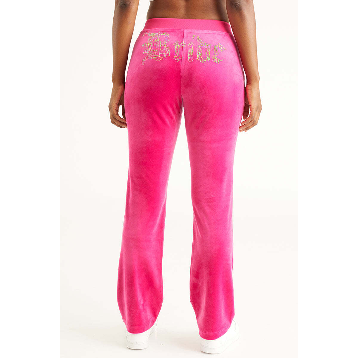 Bride Customizable Big Bling Velour Track Pants