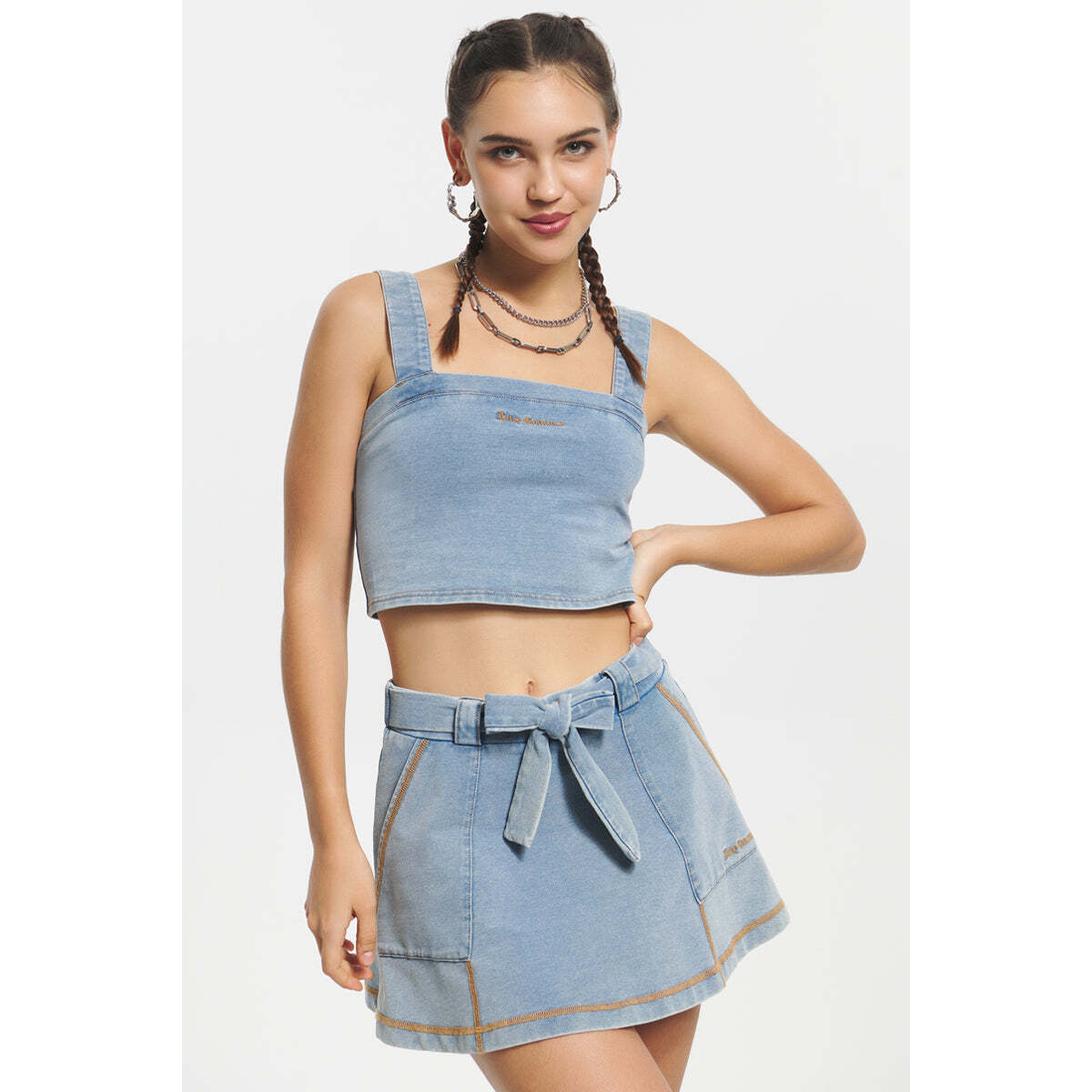 Faux Denim Tank Top