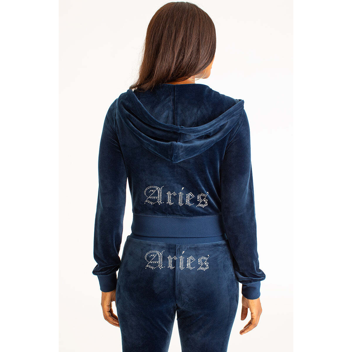 Aries Customizable Big Bling Velour Hoodie