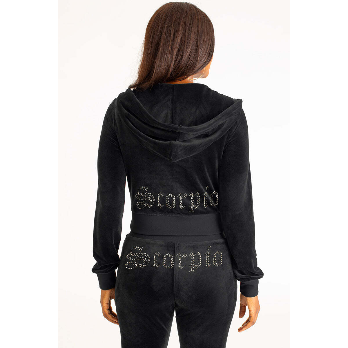 Scorpio Customizable Big Bling Velour Hoodie