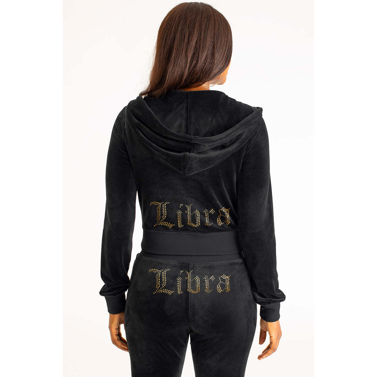 Libra Customizable Big Bling Velour Hoodie