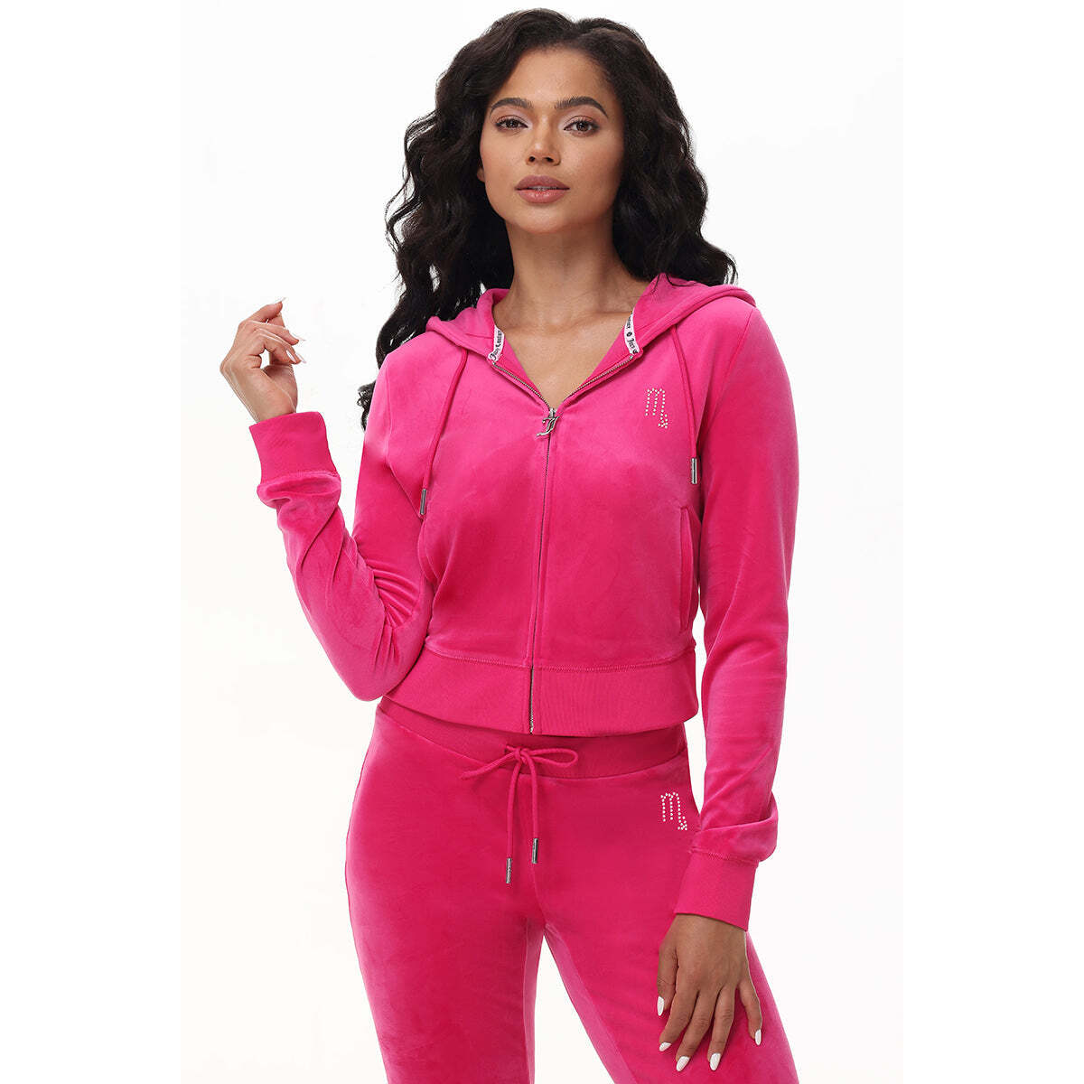 Custom Zodiac OG Big Bling Velour Hoodie