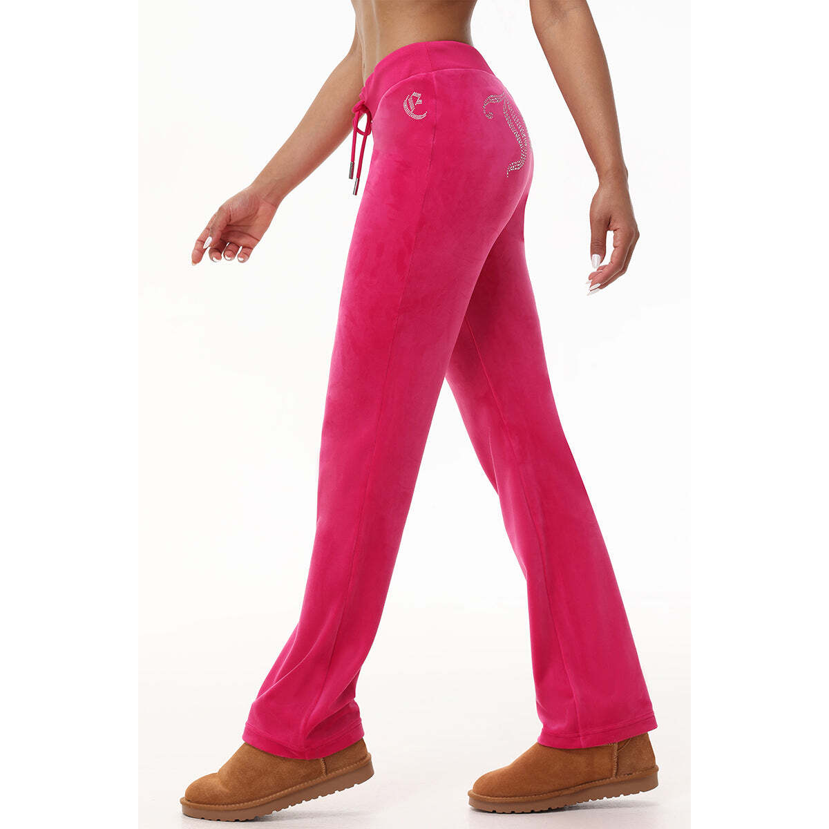 Custom Initial OG Big Bling Velour Track Pants