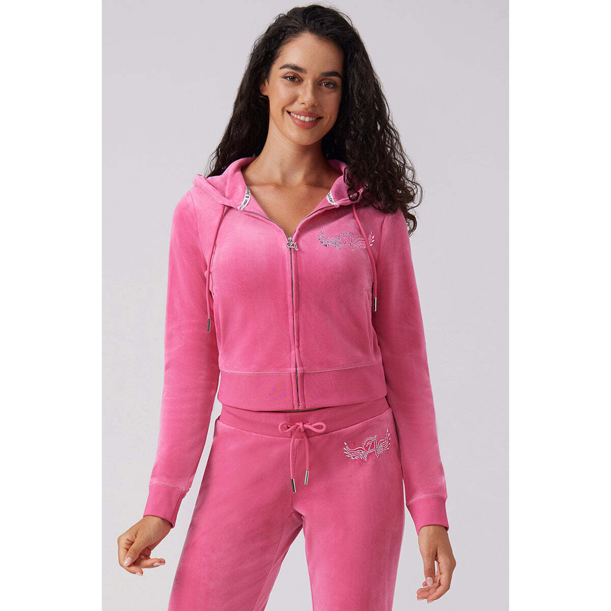 Angel Couture Big Bling Velour Hoodie