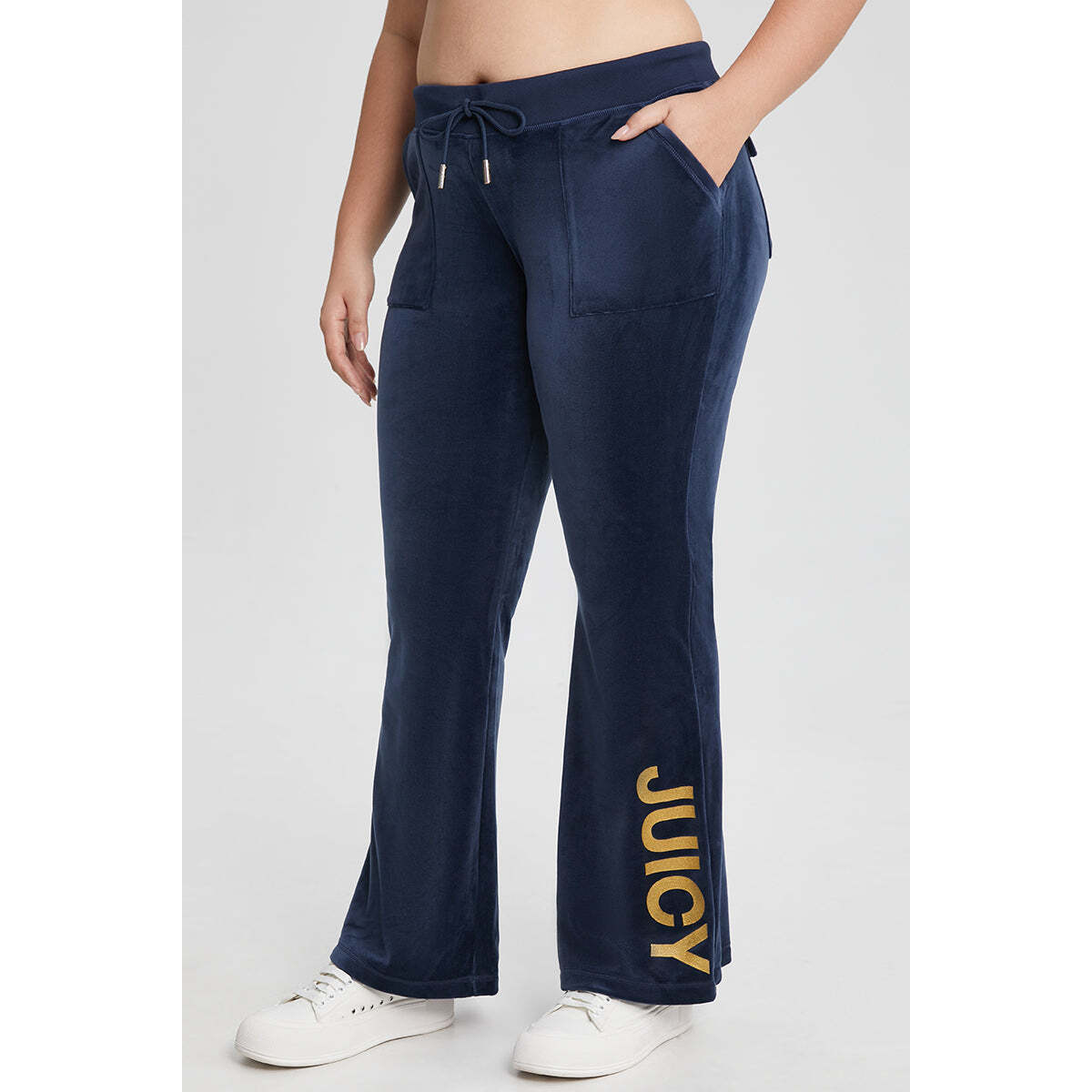 Plus-Size 30th Birthday Snap Pocket Velour Pants