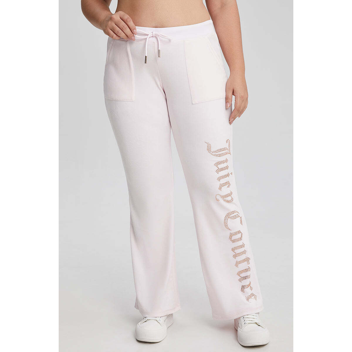 Plus-Size 30th Birthday Big Bling Snap Pocket Velour Pants