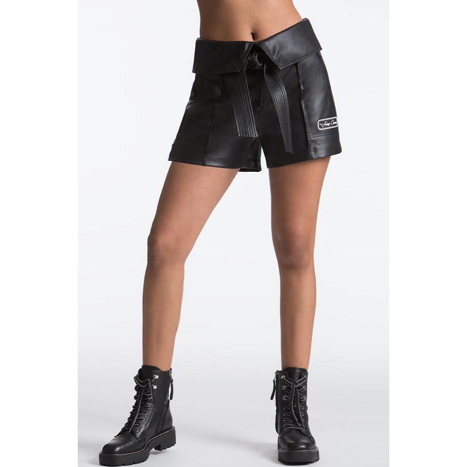 Faux Leather Belted Shorts-REJUICED