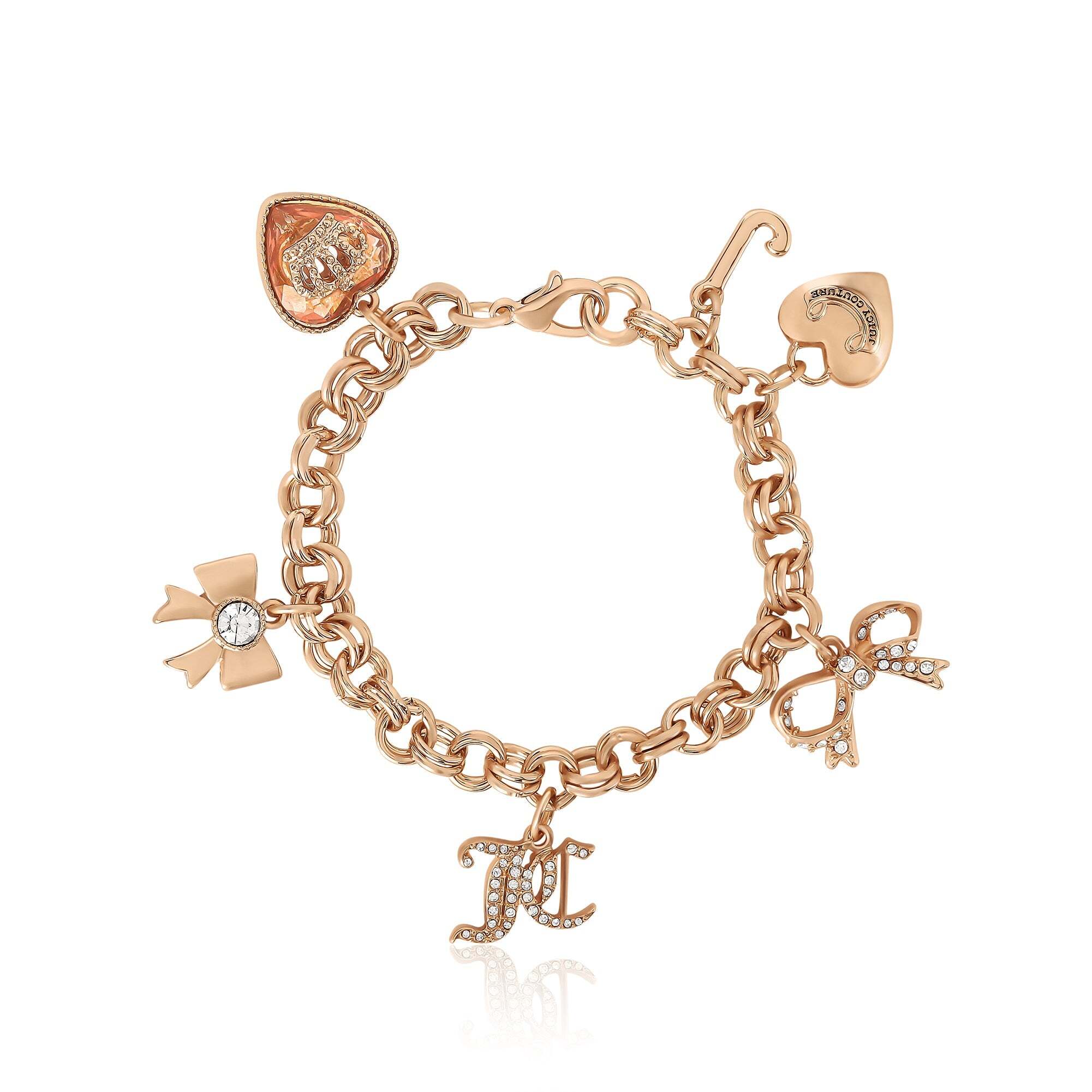 Charm Bracelet with Bow and Pave Details