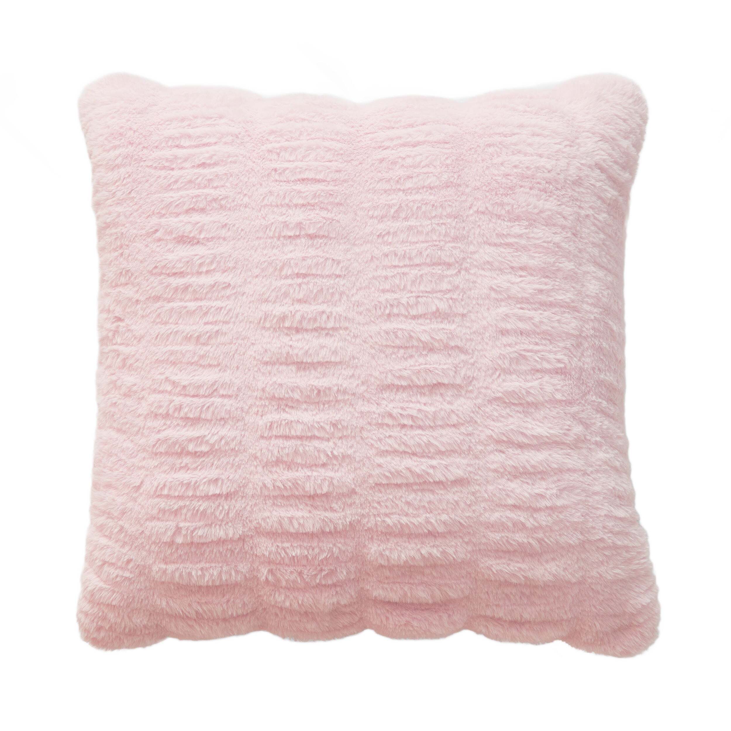 Pleated Faux Fur Decorative Pillow
