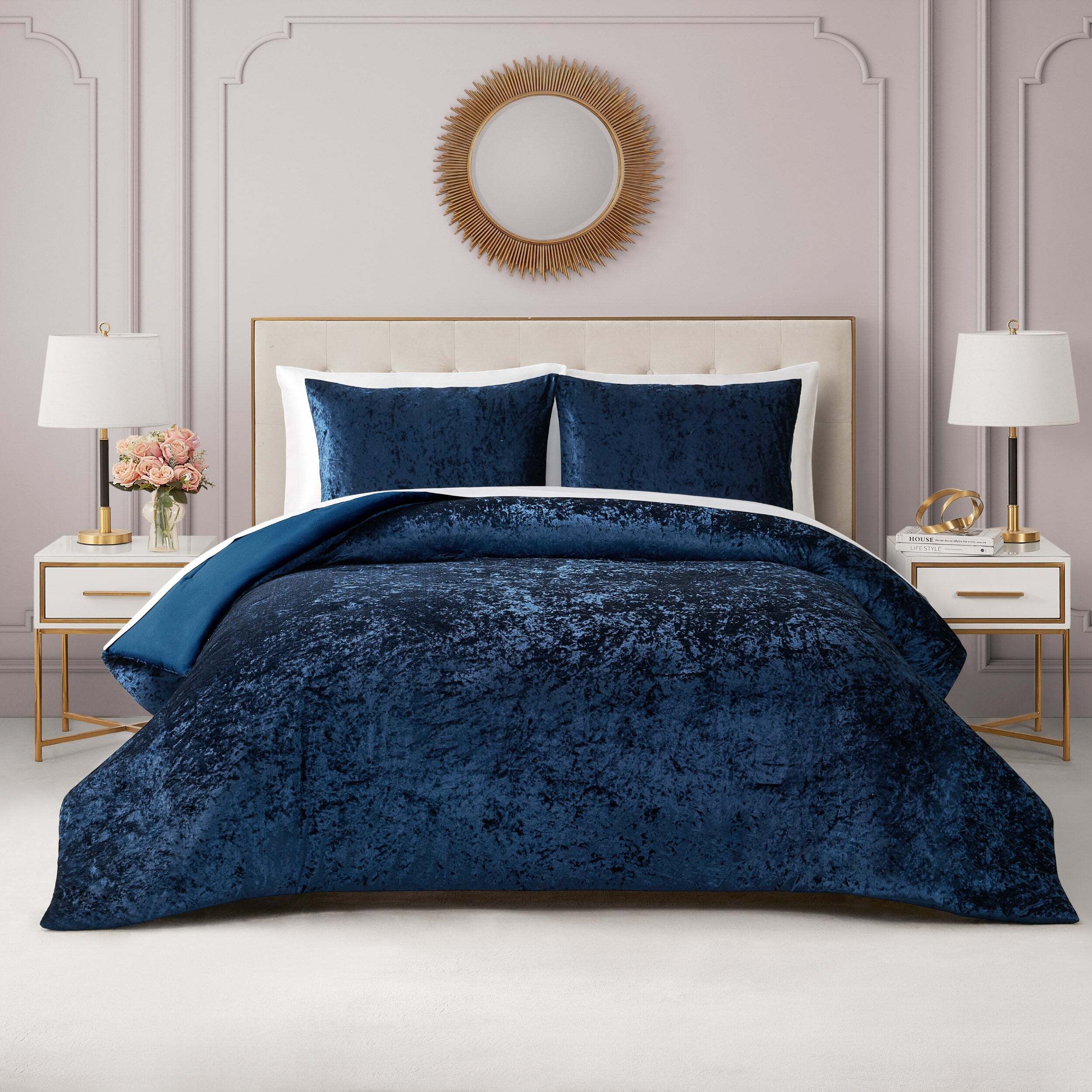 Crushed Velvet Comforter Set