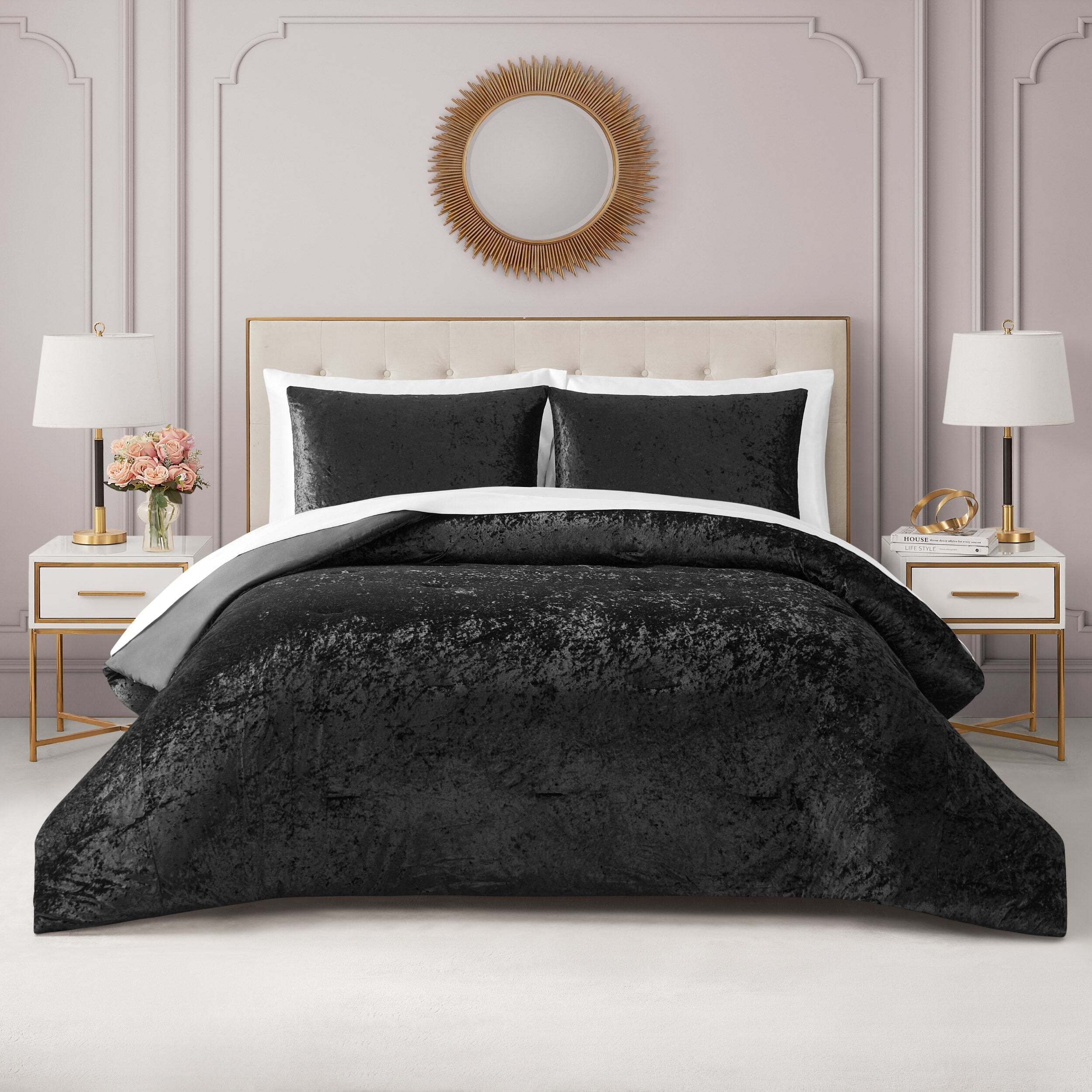 Crushed Velvet Comforter Set