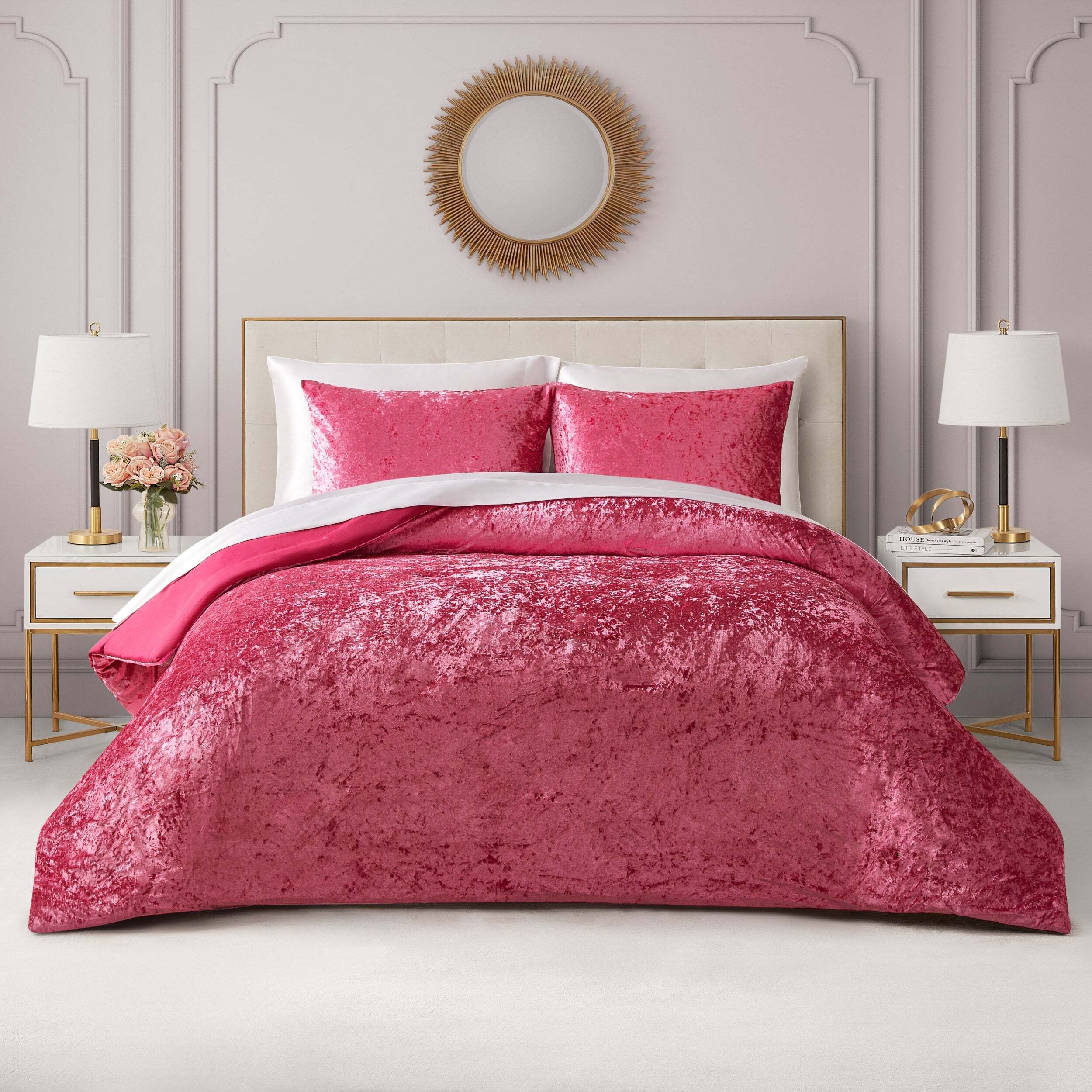 Crushed Velvet Comforter Set