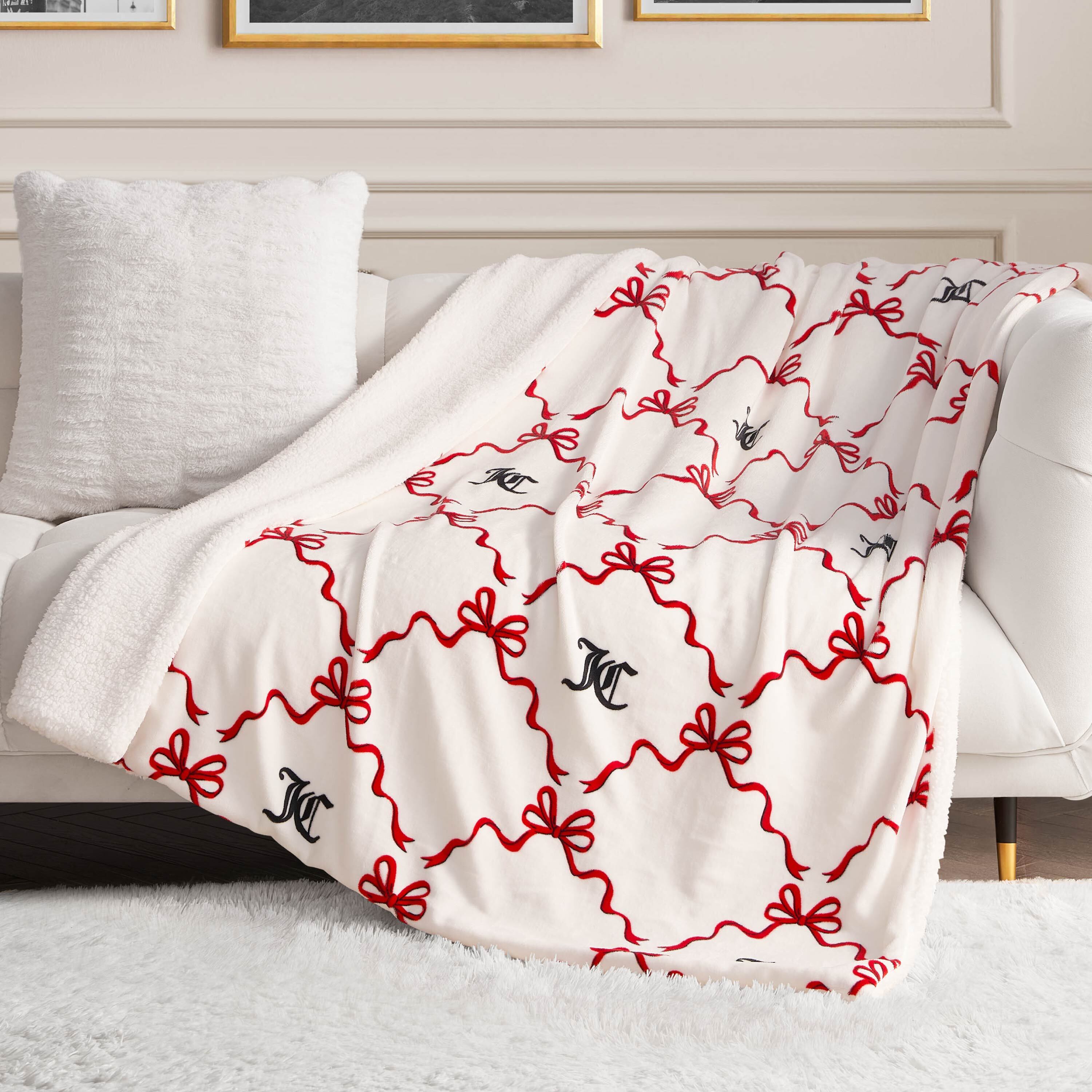 Plush Reversible Sherpa Throw Blanket